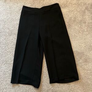 Talbots Size 8 Petite Black Wide-Leg Cropped Dress Pants